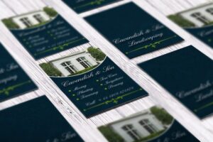 Visitenkarten-Design für einen englischen Gartenbaubetrieb